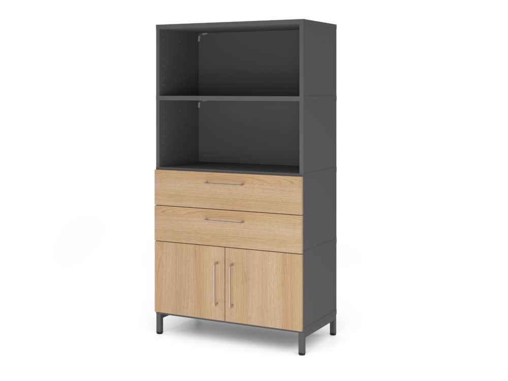 Produktbild Hammerbacher Kombischrank 4 OH mit Sockel graphit/eiche