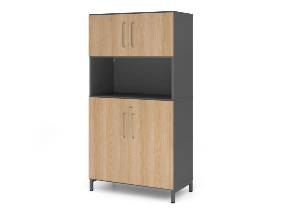 Produktbild Hammerbacher Kombischrank 4OH mit Sockel graphit/eiche
