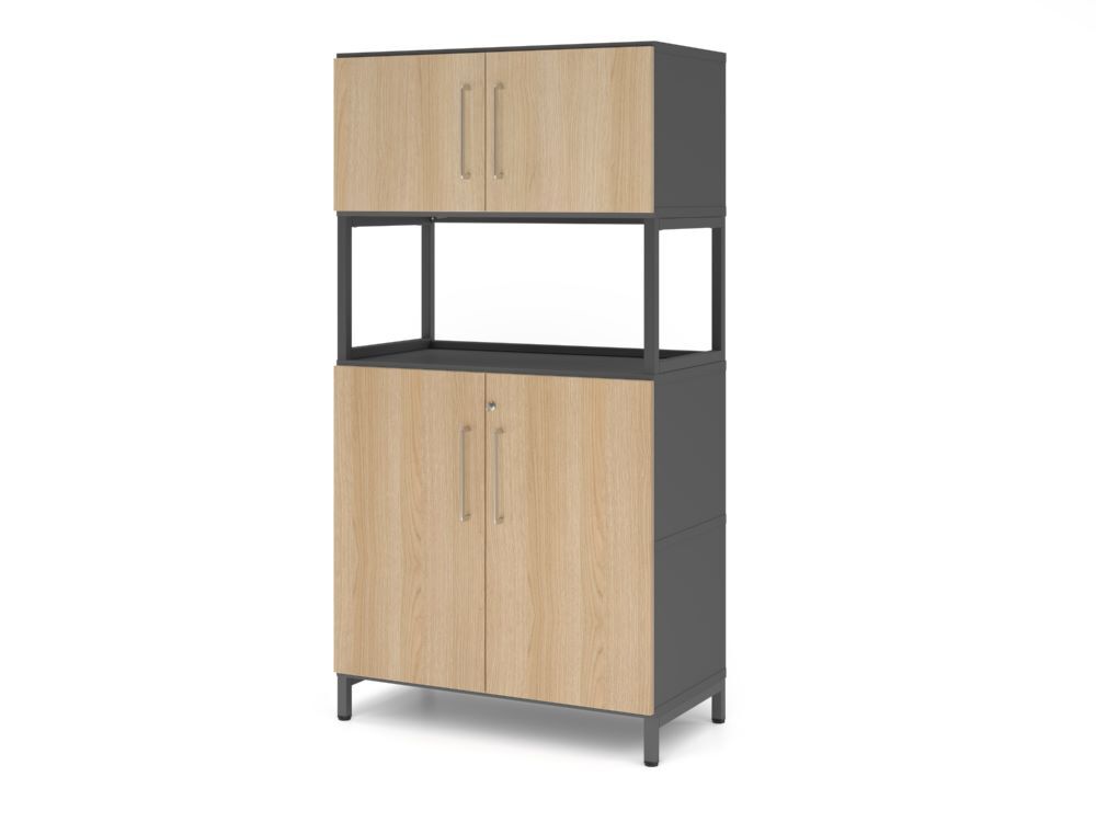 Produktbild Hammerbacher Kombischrank 4OH mit Sockel graphit/eiche