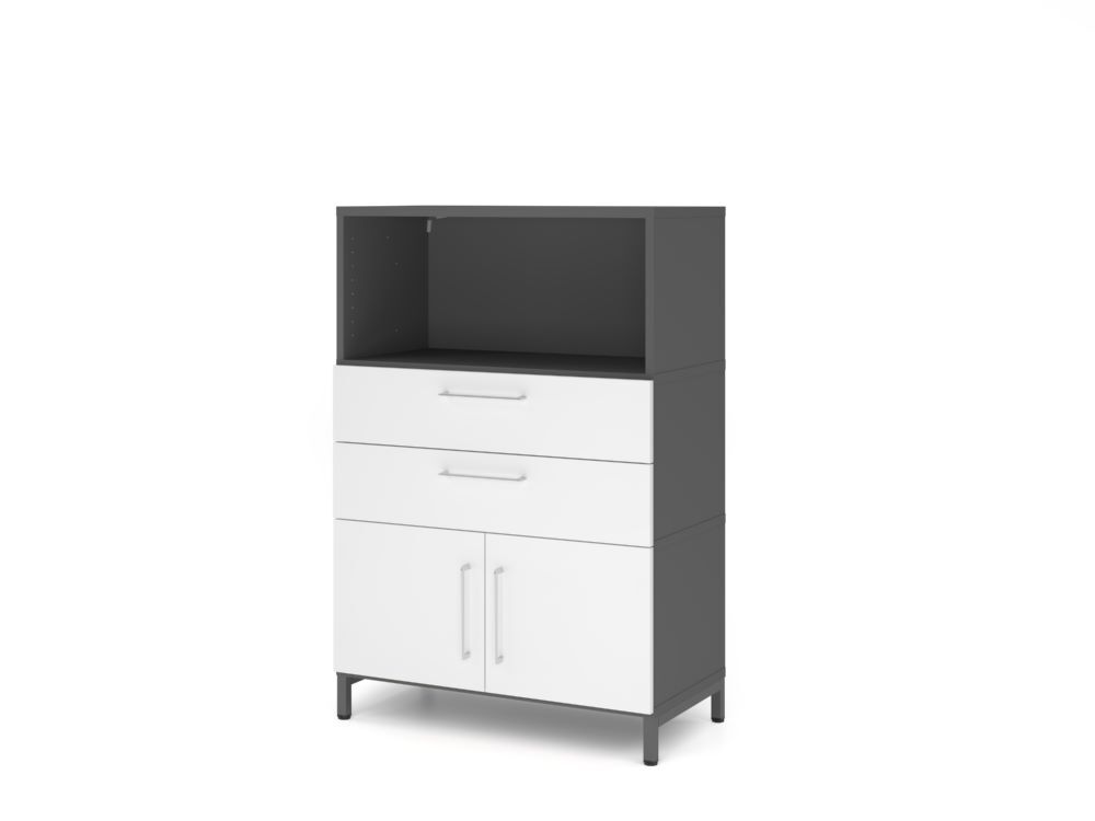 Produktbild Hammerbacher Kombischrank 3OH mit Sockel graphit/weiß