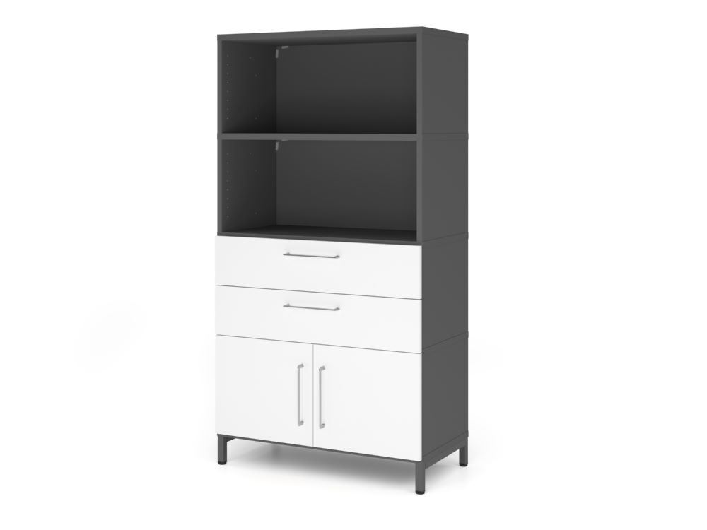 Produktbild Hammerbacher Kombischrank 4 OH mit Sockel graphit/weiß