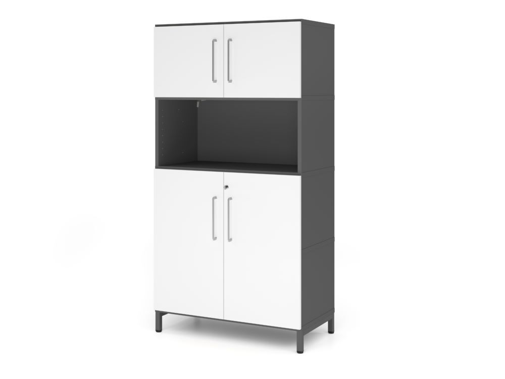 Produktbild Hammerbacher Kombischrank 4OH mit Sockel graphit/weiß