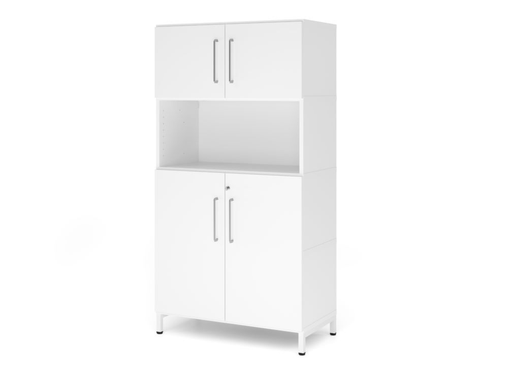 Produktbild Hammerbacher Kombischrank 4OH mit Sockel graphit/weiß