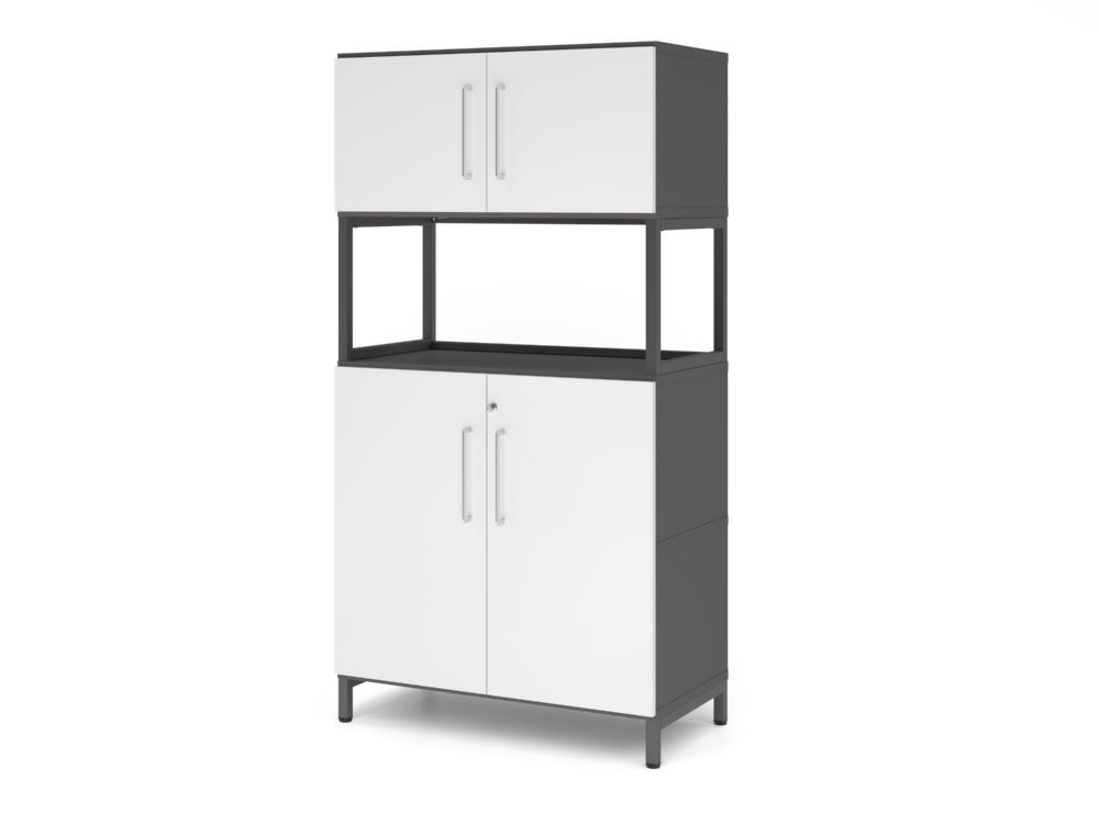 Produktbild Hammerbacher Kombischrank 4OH mit Sockel graphit/weiß