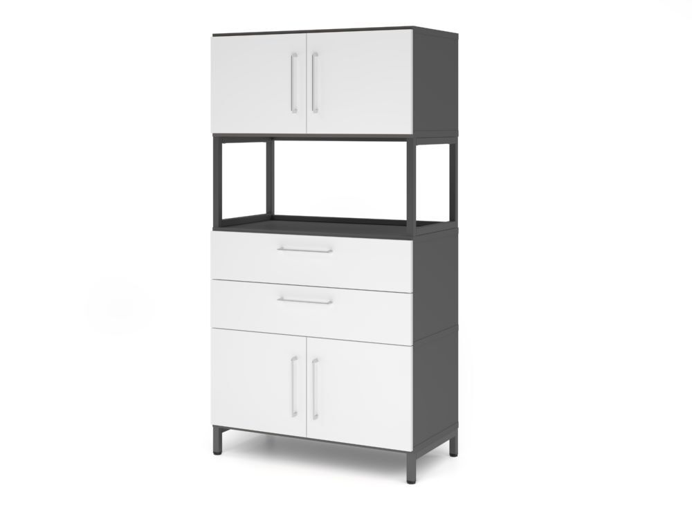 Produktbild Hammerbacher Kombischrank 4OH Sockel graphit/weiß