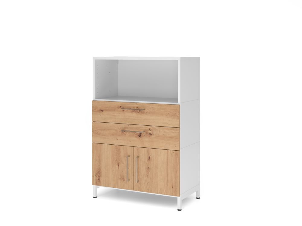 Produktbild Hammerbacher Kombischrank 3OH mit Sockel weiß/asteiche