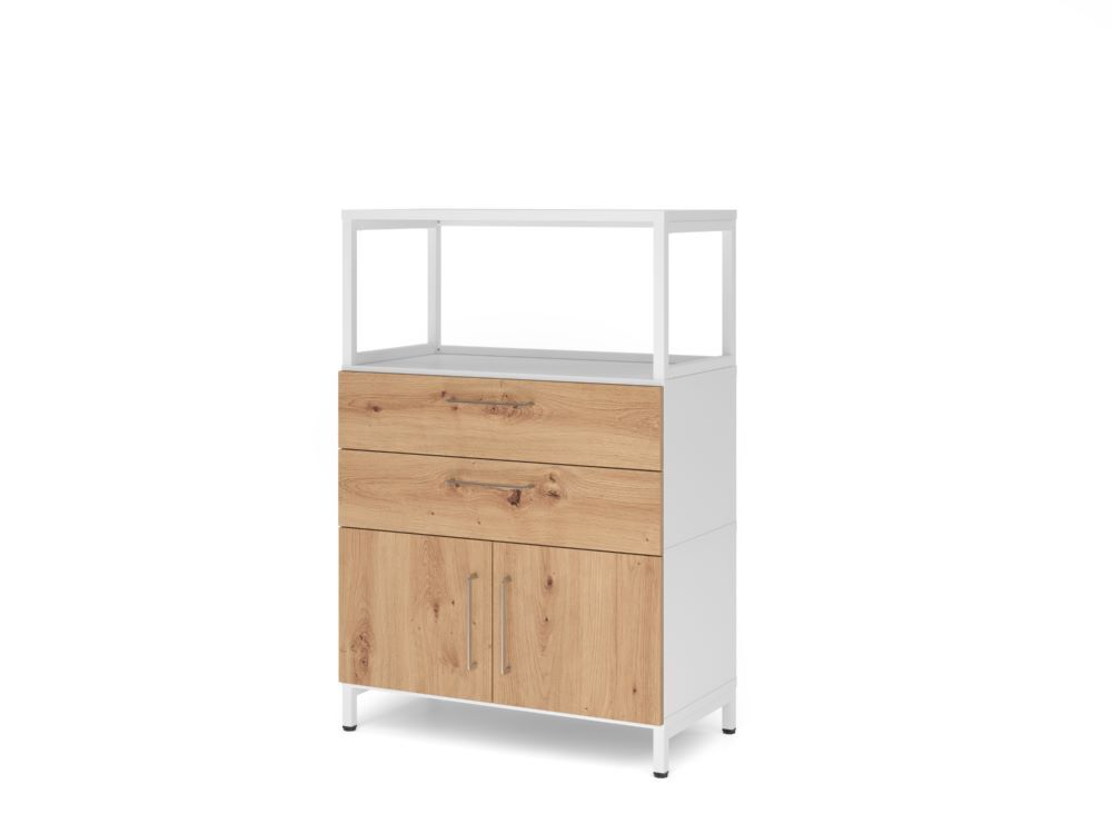 Produktbild Hammerbacher Kombischrank 3OH mit Sockel weiß/asteiche