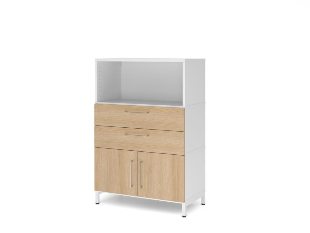 Produktbild Hammerbacher Kombischrank 3OH mit Sockel weiß/eiche