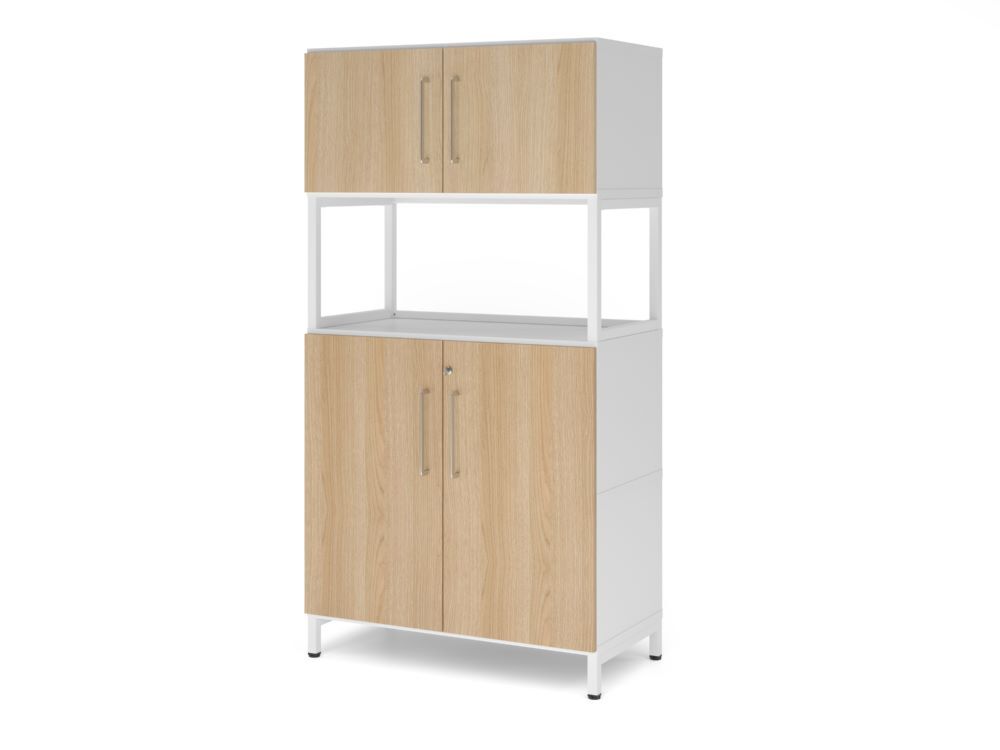 Produktbild Hammerbacher Kombischrank 4OH mit Sockel weiß/eiche