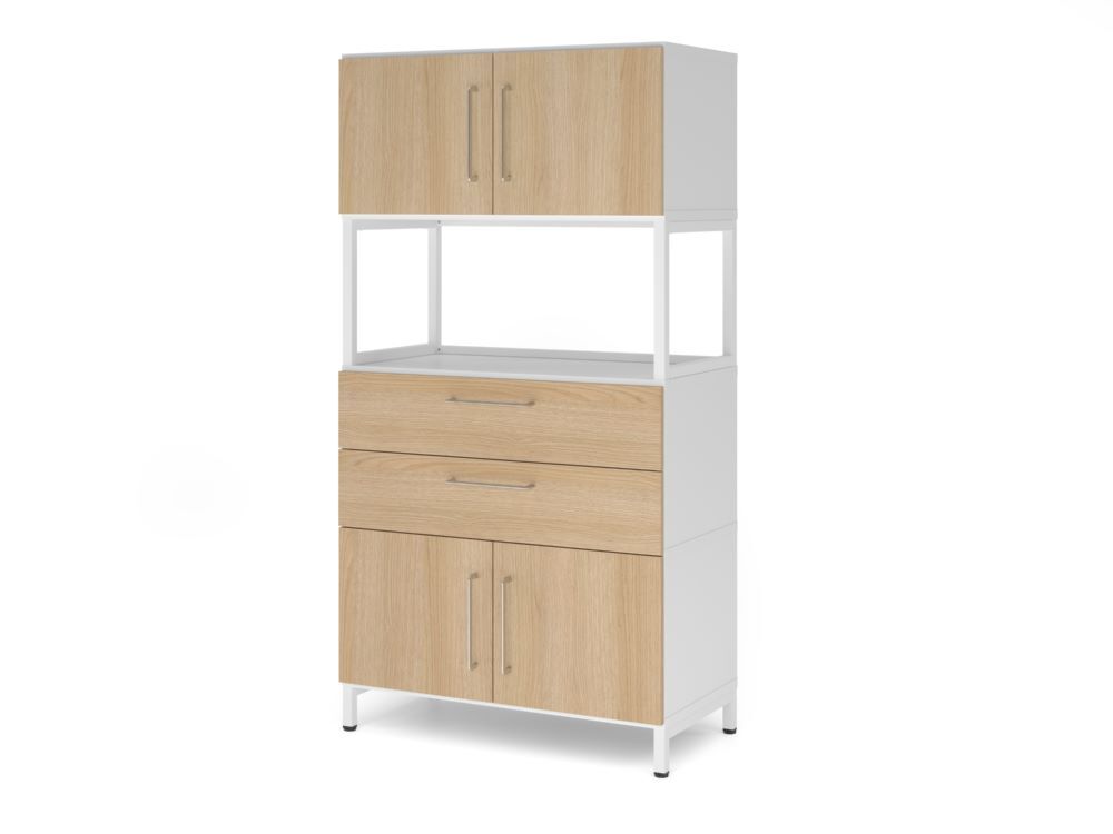 Produktbild Hammerbacher Kombischrank 4OH Sockel weiß/eiche