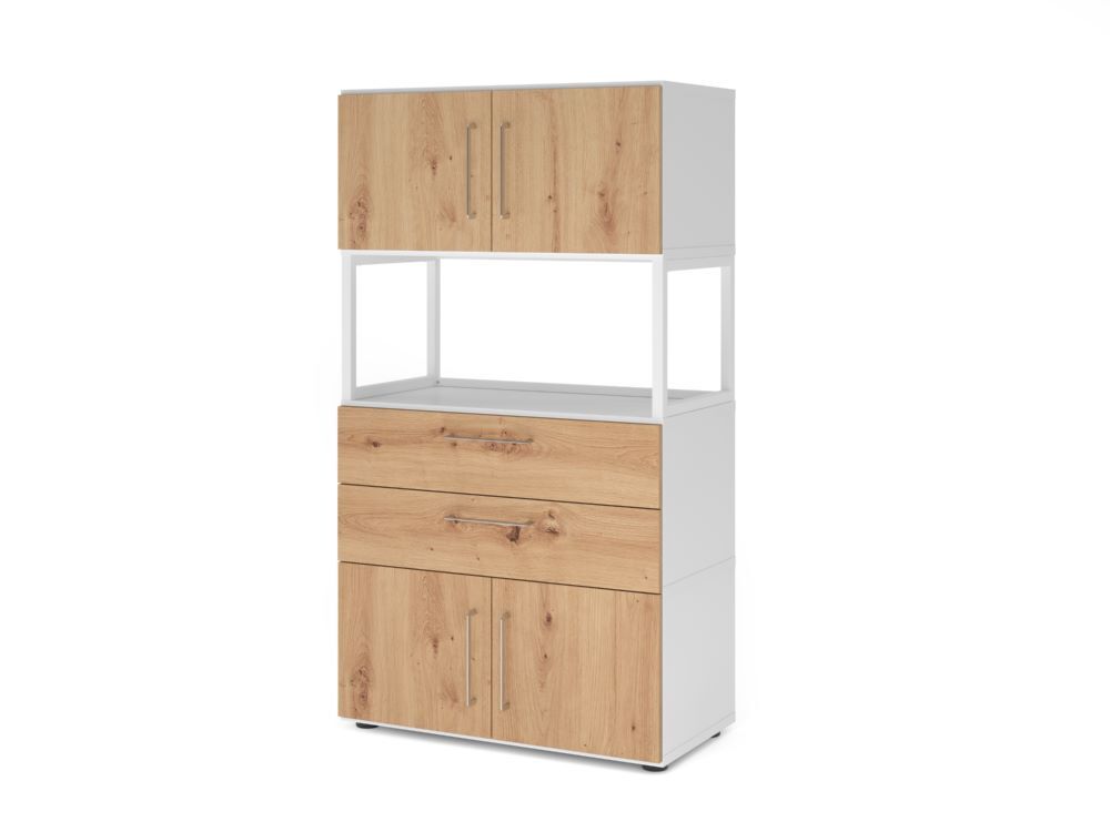 Produktbild Hammerbacher Kombischrank 4OH weiß/asteiche