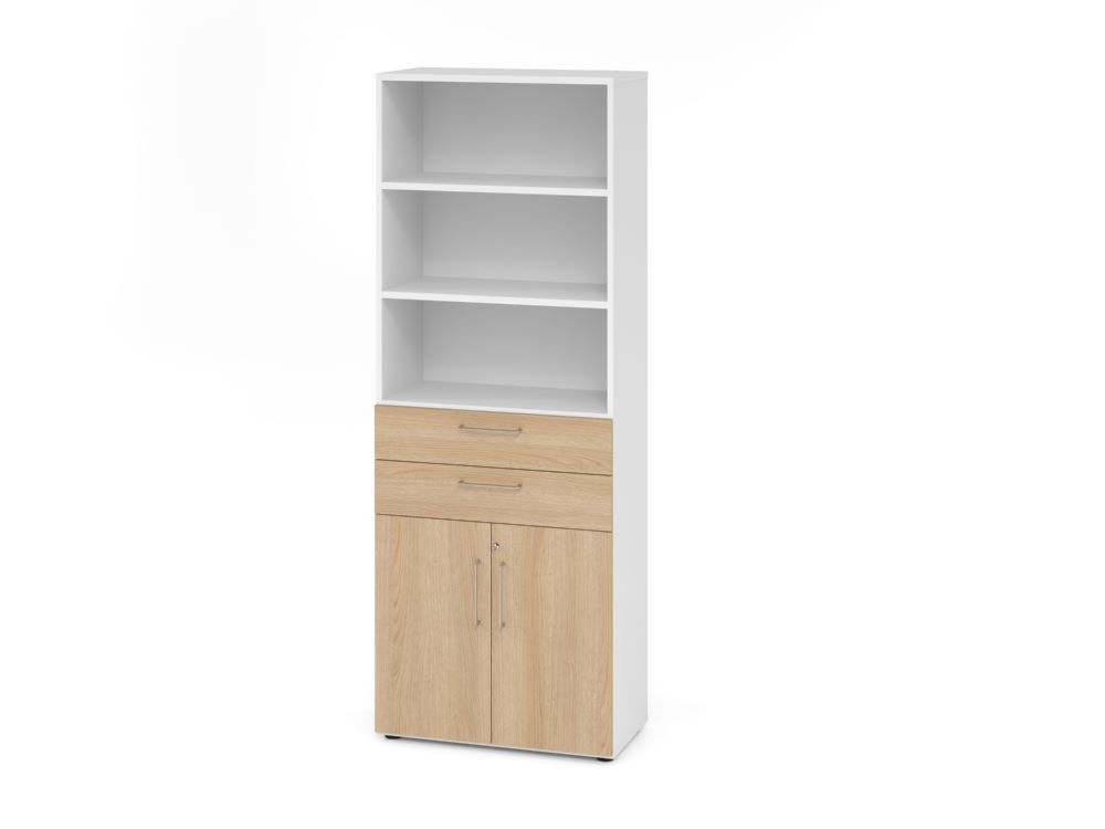 Produktbild Hammerbacher Kombischrank 6 OH 968K2 Weiß/Eiche