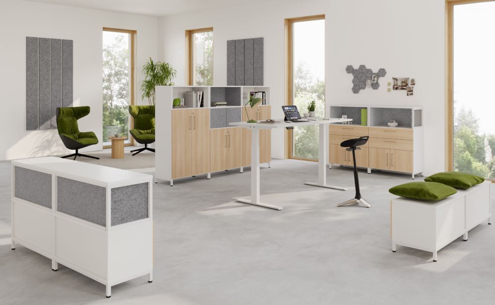 Produktbild Kombischrank, 4OH, weiß/eiche bild 5