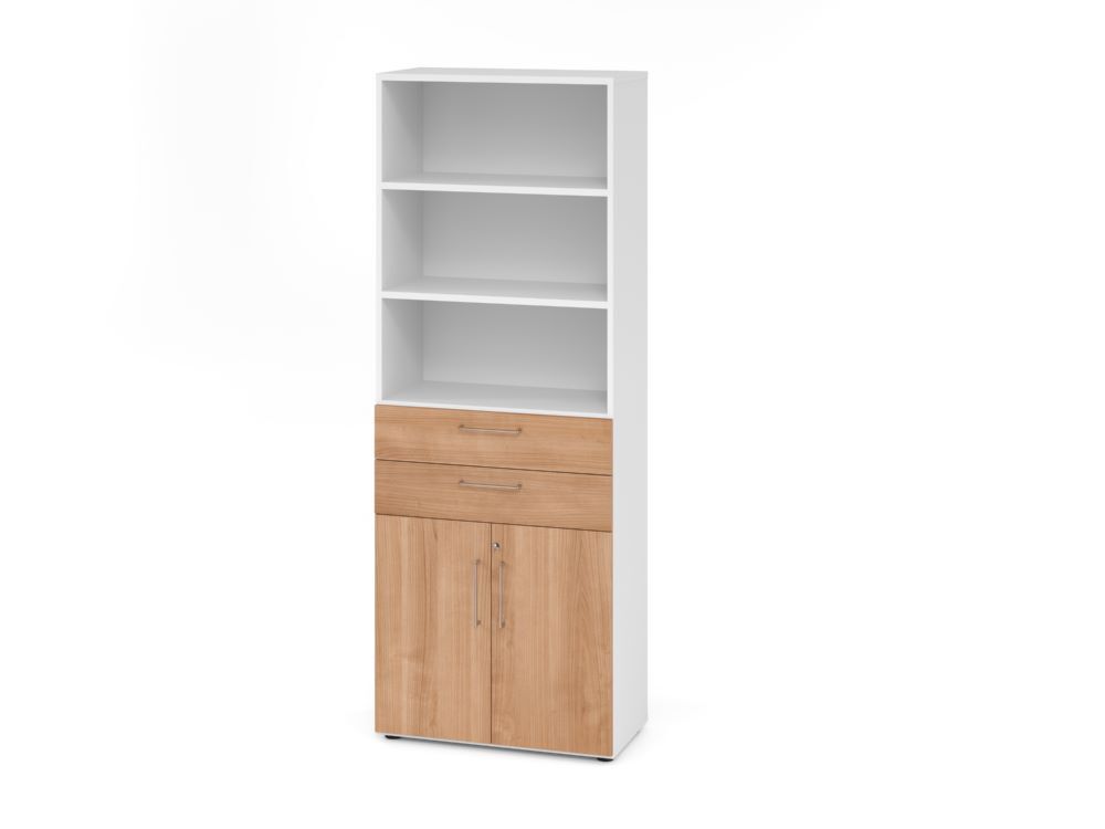 Produktbild Hammerbacher Kombischrank 6 OH 968K2 Weiß/Nussbaum
