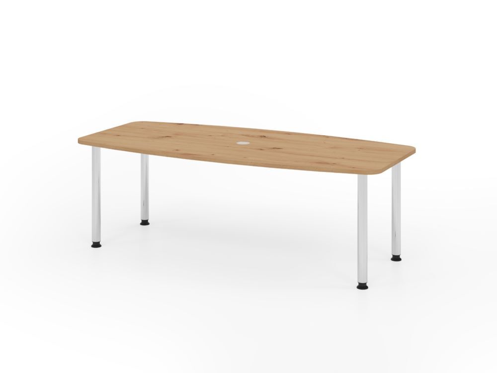 Produktbild Hammerbacher Konferenztisch 220cm mit 4 Chromfüße Asteiche/Chrom