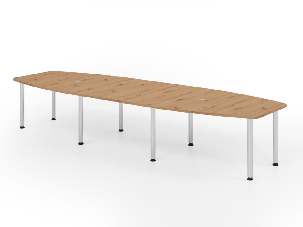 Produktbild Hammerbacher Konferenztisch 400cm mit 8 Chromfüße Asteiche/Chrom
