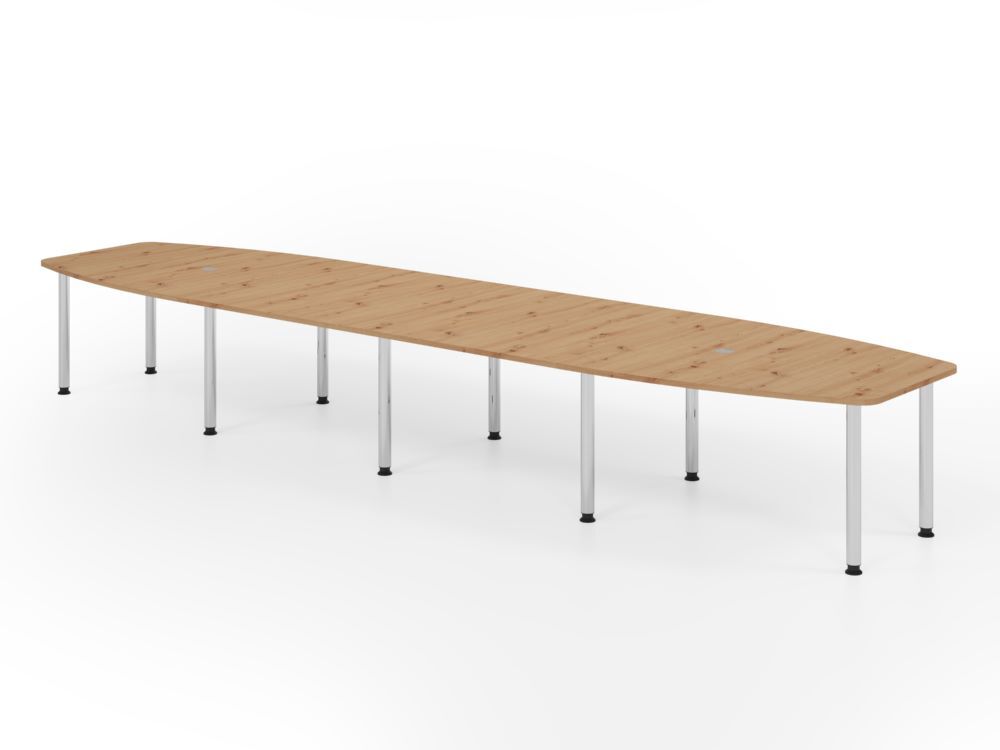 Produktbild Hammerbacher Konferenztisch 520cm mit10 Chromfüße Asteiche