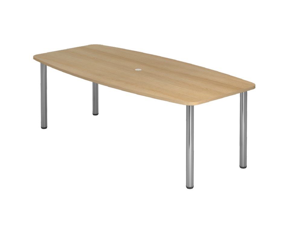 Hammerbacher Konferenztisch 220 cm Chromfüße Eiche 220 x 103 cm  Produktbild Hammerbacher Konferenztisch 220 cm Chromfüße Eiche 220 x 103 cm