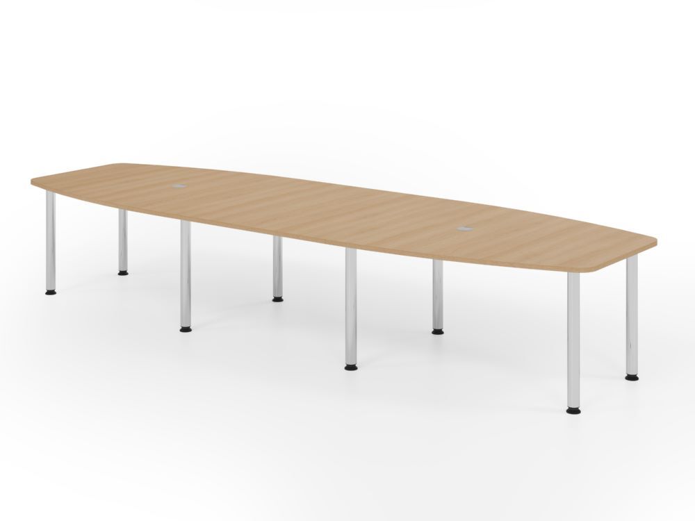 Produktbild Hammerbacher Konferenztisch 400cm mit 8 Chromfüße Eiche/Chrom