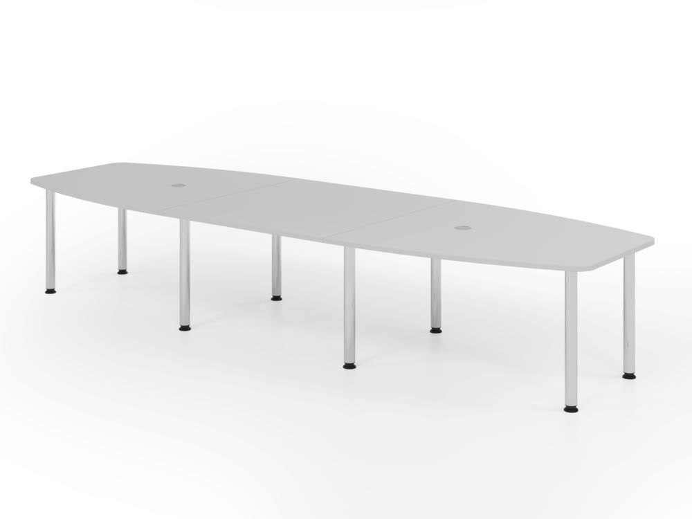 Produktbild Hammerbacher Konferenztisch 400cm mit 8 Chromfüße Grau/Chrom