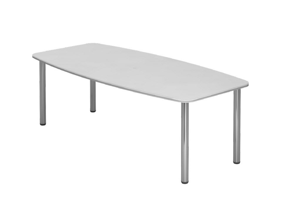 Hammerbacher Konferenztisch 220 cm Chromfüße Weiß Arbeitshöhe 72-74 cm Produktbild Hammerbacher Konferenztisch 220 cm Chromfüße Weiß Arbeitshöhe 72-74 cm