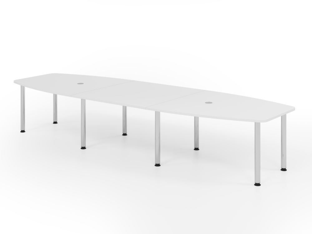 Produktbild Hammerbacher Konferenztisch 400cm mit 8 Chromfüße Weiß/Chrom