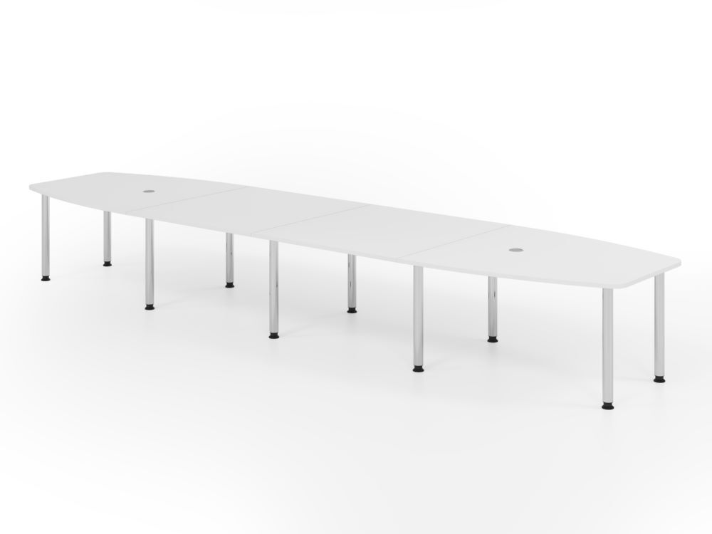 Produktbild Hammerbacher Konferenztisch 520cm mit10 Chromfüße Weiß