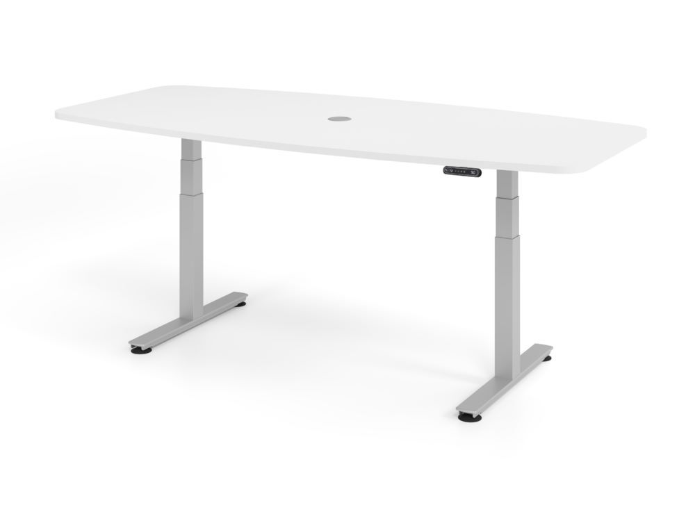 Produktbild Hammerbacher Konferenztisch mit Memoryschalter Weiß/Silber