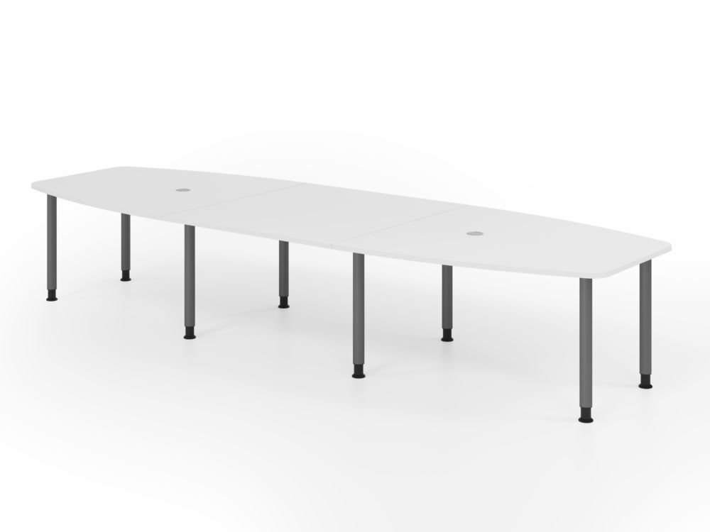 Produktbild Hammerbacher Konferenztisch 400cm mit 8 Rundrohrfüße Weiß/Graphit