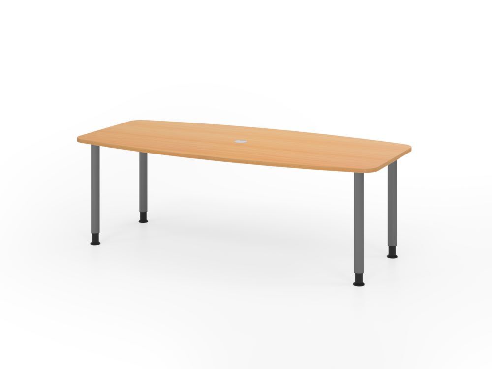 Produktbild Hammerbacher Konferenztisch 220cm mit 4 Rundrohfüße Buche/Graphit
