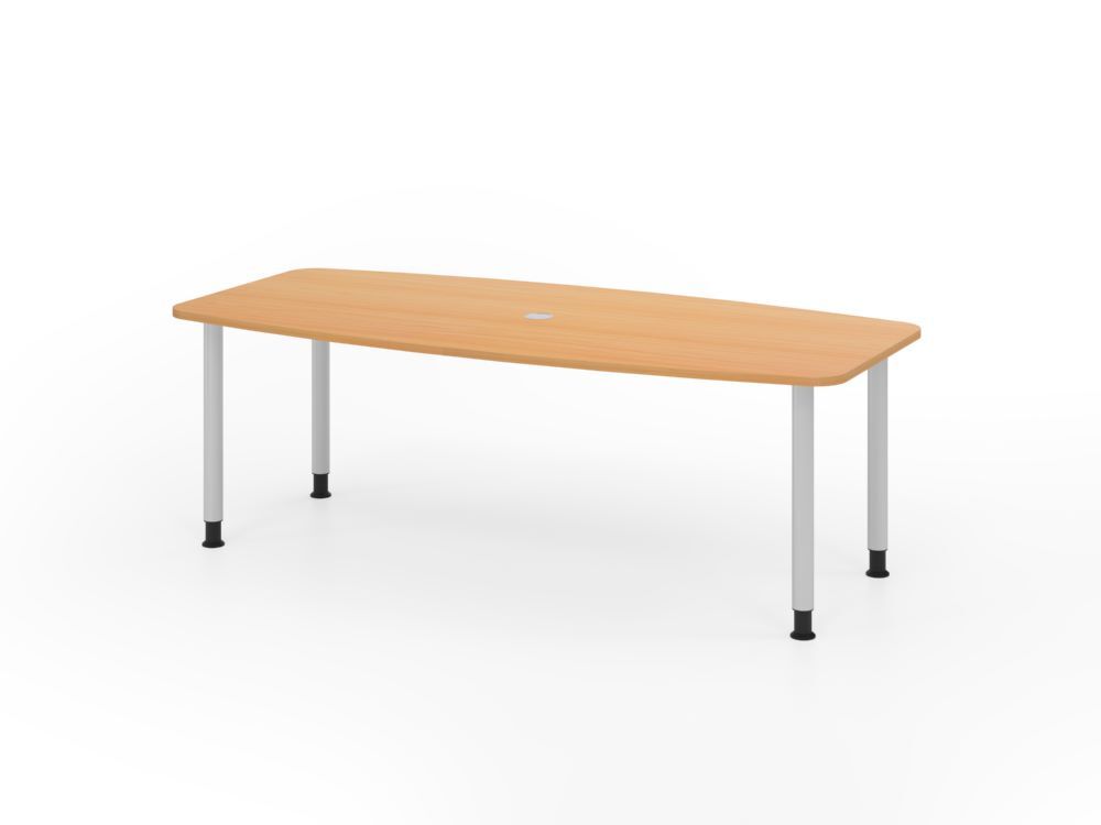 Produktbild Hammerbacher Konferenztisch 220cm mit 4 Rundrohfüße Buche/Silber