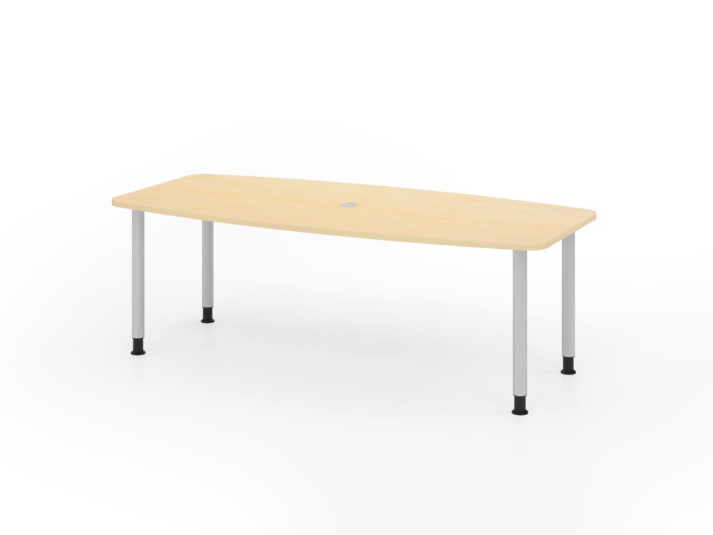 Produktbild Hammerbacher Konferenztisch 220cm mit 4 Rundrohrfüße Ahorn/Silber