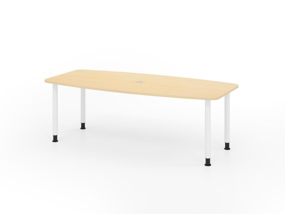 Produktbild Hammerbacher Konferenztisch 220cm mit 4 Rundrohrfüße Ahorn/Weiß