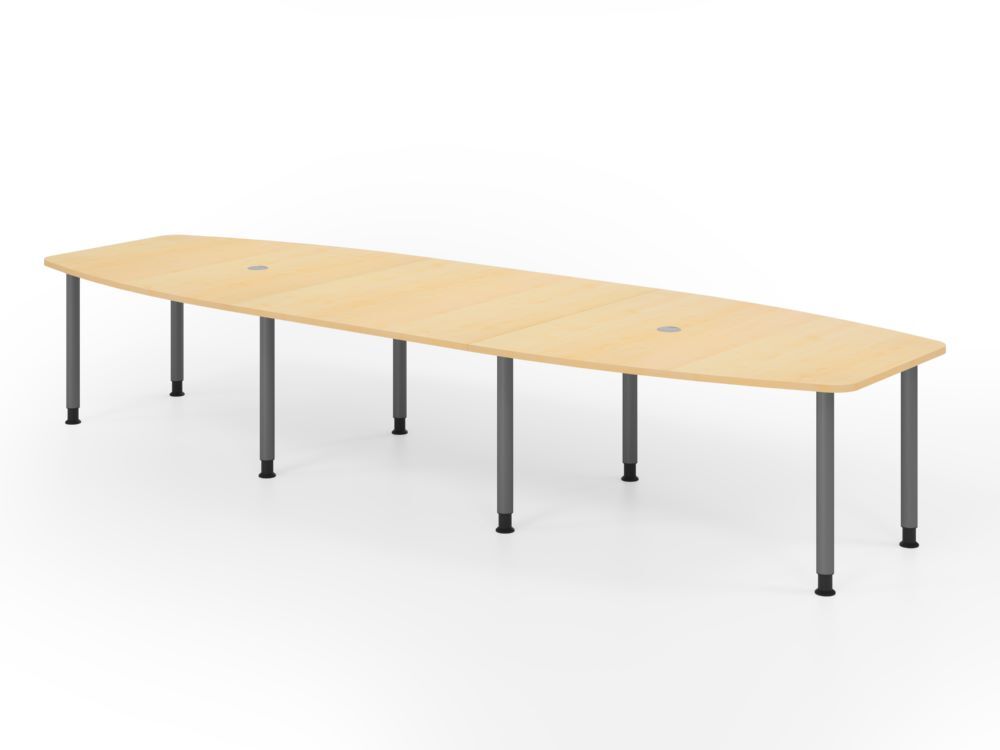 Produktbild Hammerbacher Konferenztisch 400cm mit 8 Rundrohrfüße Ahorn/ Graphit