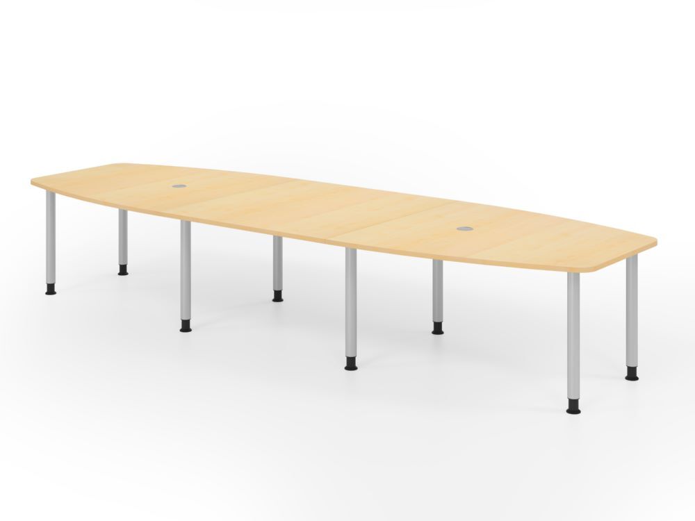 Produktbild Hammerbacher Konferenztisch 400cm mit 8 Rundrohrfüße Ahorn/Silber