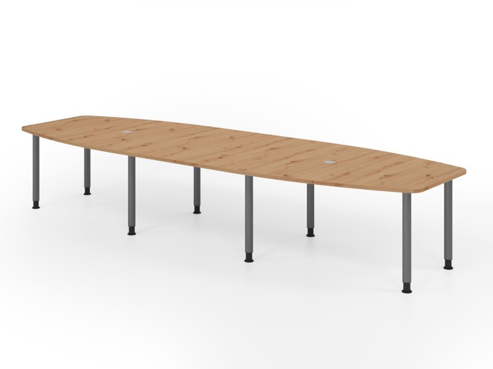 Produktbild Hammerbacher Konferenztisch 400cm mit 8 Rundrohrfüße Asteiche/Graphit
