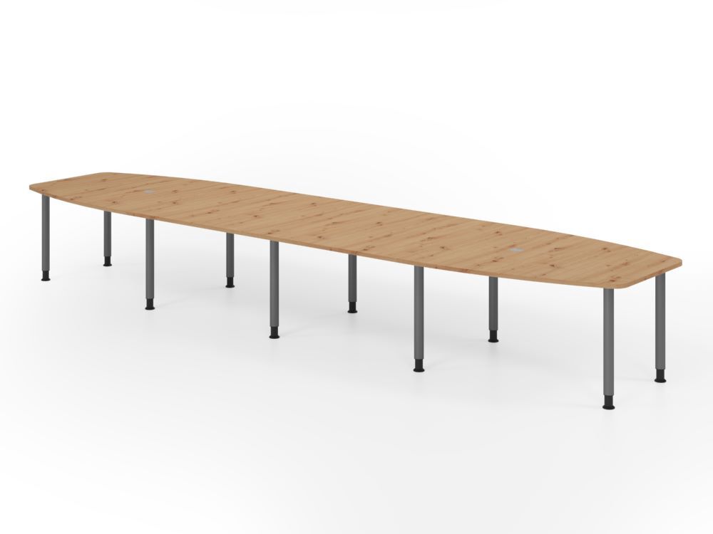 Produktbild Hammerbacher Konferenztisch 520cm mit10 Rundrohrfüße Asteiche