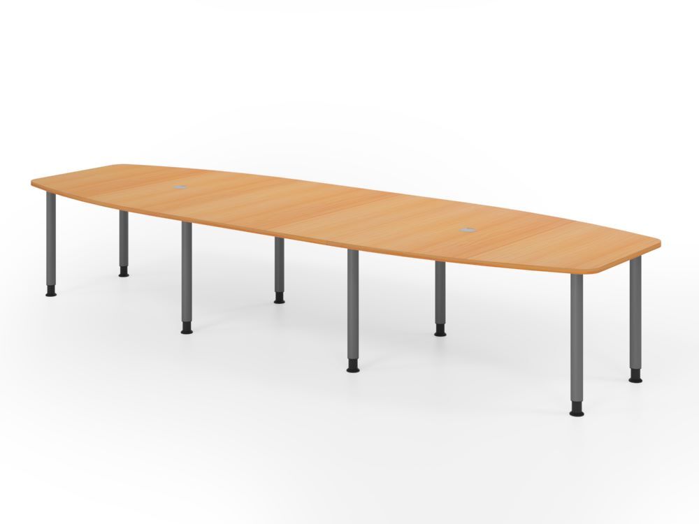 Produktbild Hammerbacher Konferenztisch 400cm mit 8 Rundrohrfüße Buche/ Graphit