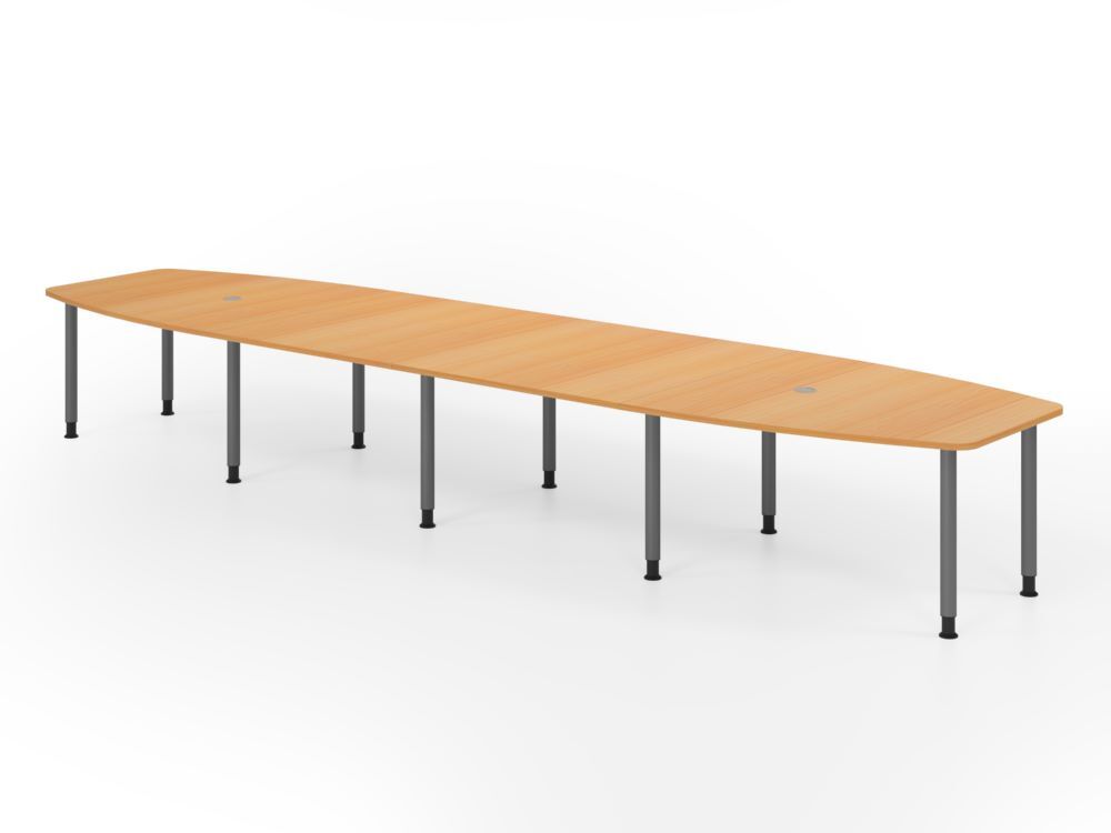 Produktbild Hammerbacher Konferenztisch 520cm mit10 Rundrohrfüße Buche