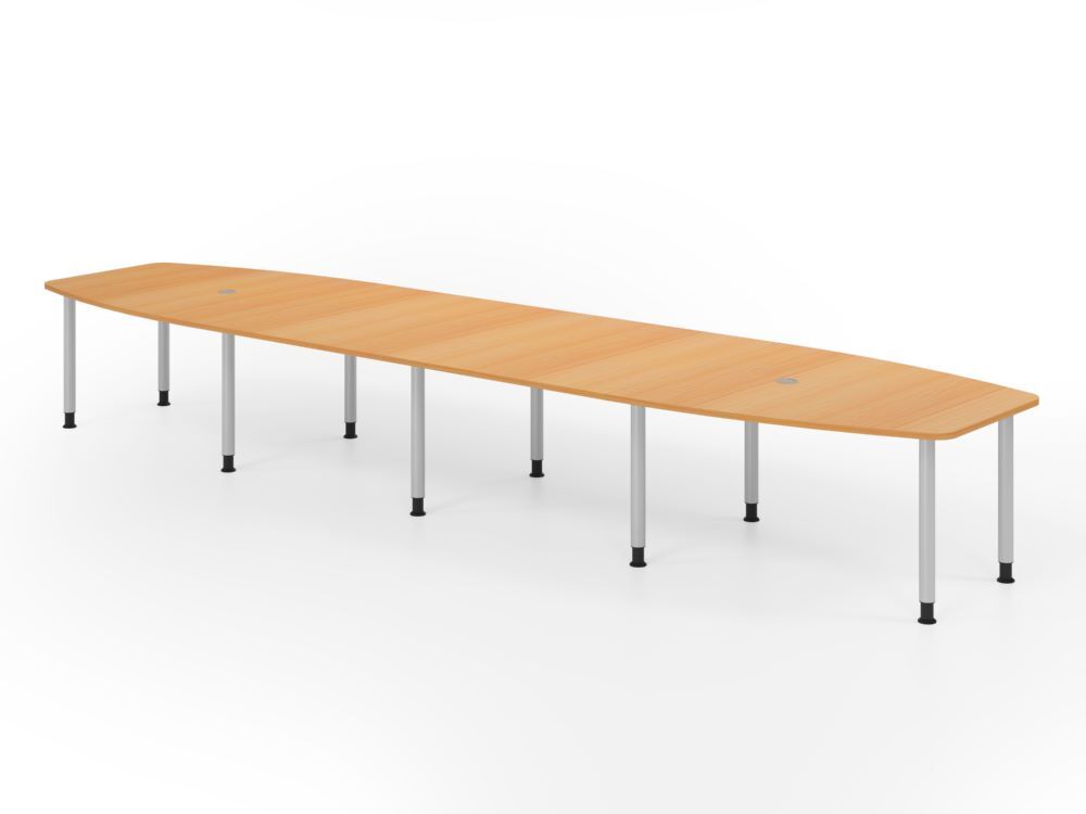 Produktbild Hammerbacher Konferenztisch 520cm mit10 Rundrohrfüße Buche