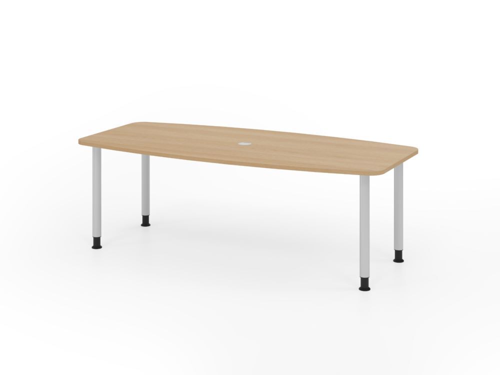Produktbild Hammerbacher Konferenztisch 220cm mit 4 Rundrohrfüße Eiche/Silber