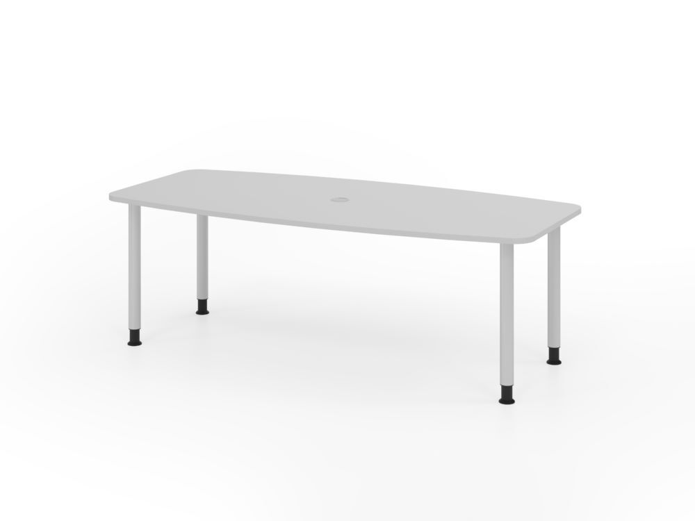 Produktbild Hammerbacher Konferenztisch 220cm mit 4 Rundrohrfüße Grau/Silber