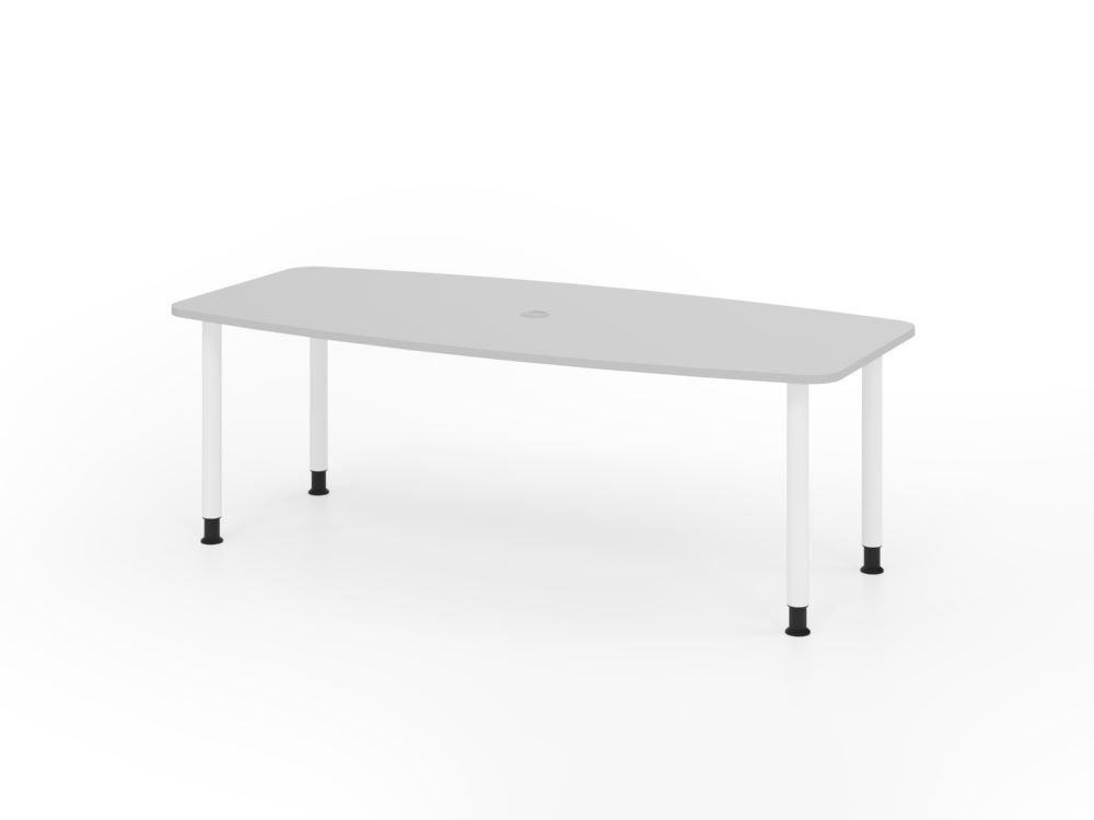 Produktbild Hammerbacher Konferenztisch 220cm mit 4 Rundrohrfüße Grau/Weiß