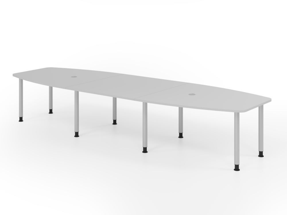 Produktbild Hammerbacher Konferenztisch 400cm mit 8 Rundrohrfüße Grau/Silber