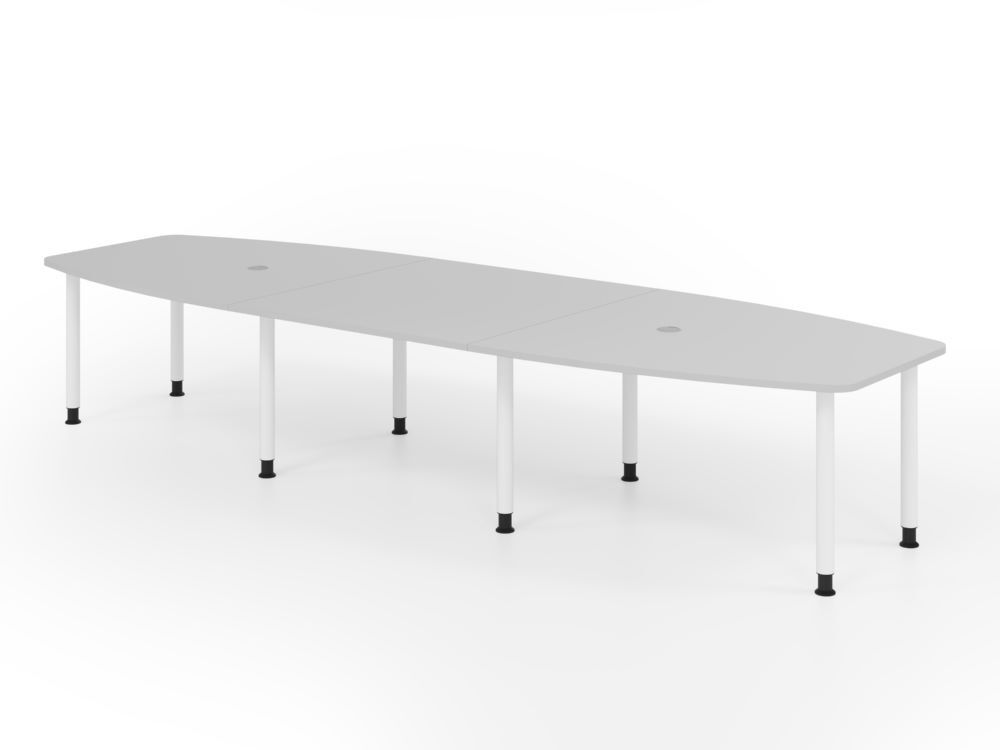 Produktbild Hammerbacher Konferenztisch 400cm mit 8 Rundrohrfüße Grau/Weiß
