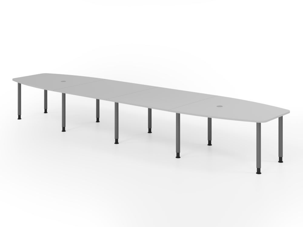 Produktbild Hammerbacher Konferenztisch 520cm mit10 Rundrohrfüße Grau