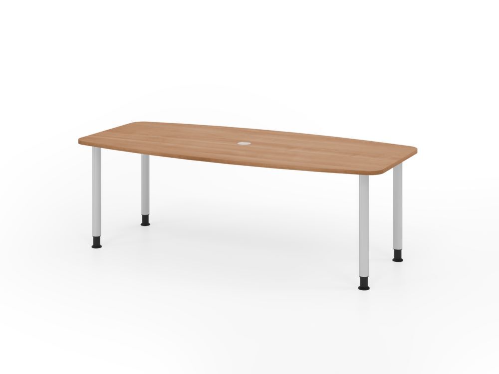 Produktbild Hammerbacher Konferenztisch 220cm mit 4 Rundrohrfüße Nussbaum/Silber