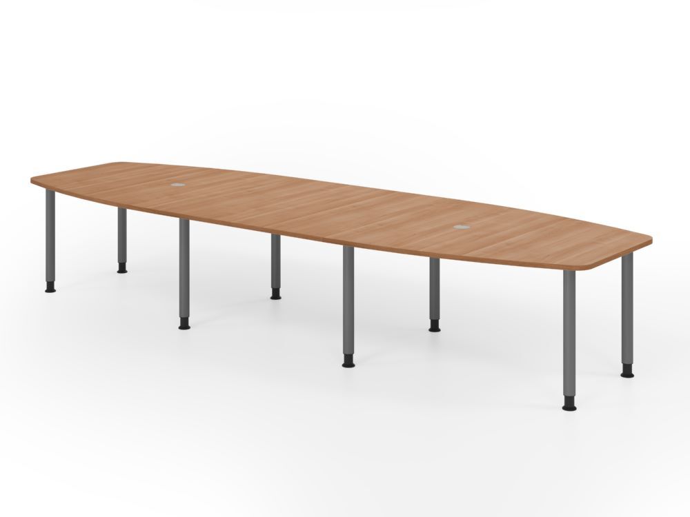 Produktbild Hammerbacher Konferenztisch 400cm mit8 Rundrohrfüße Nussbaum/Graphit