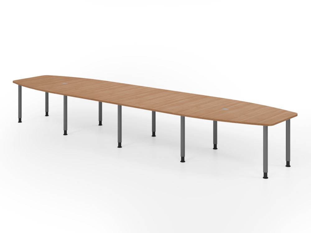 Produktbild Hammerbacher Konferenztisch 520cm mit10 Rundrohrfüße Nussbaum