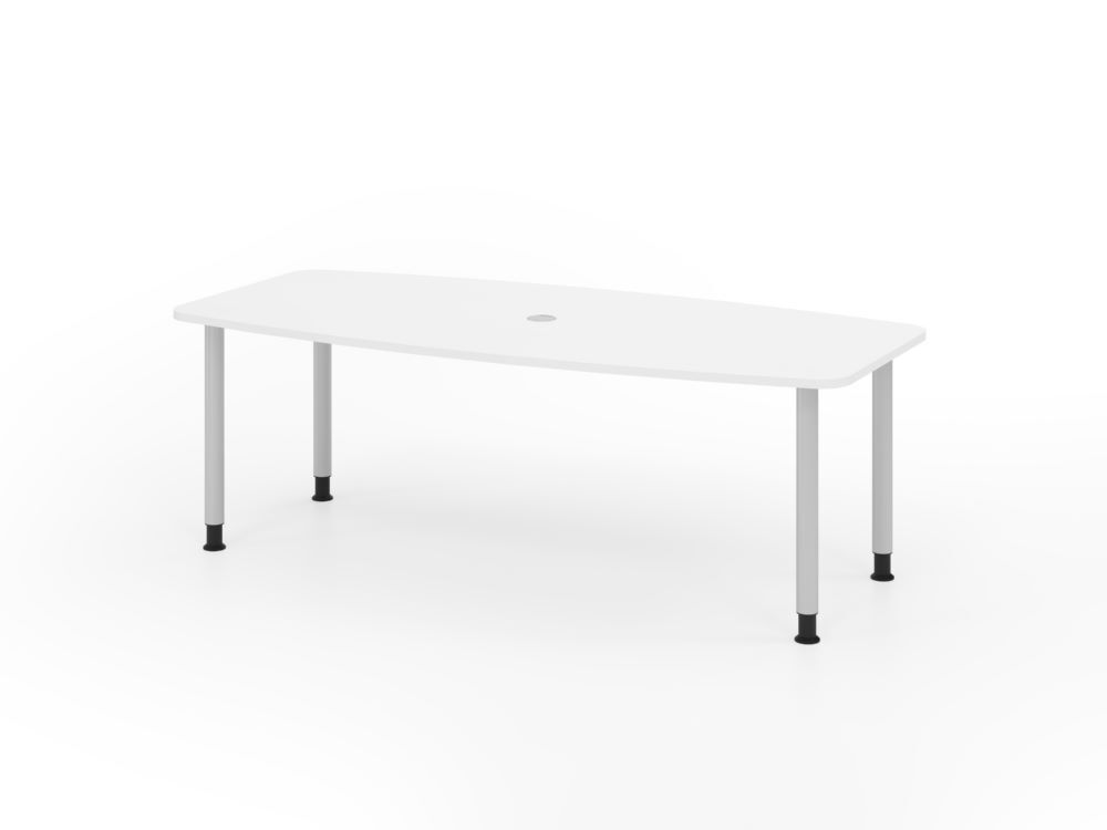 Produktbild Hammerbacher Konferenztisch mit 4 Rundrohrfüße weiß/Silber